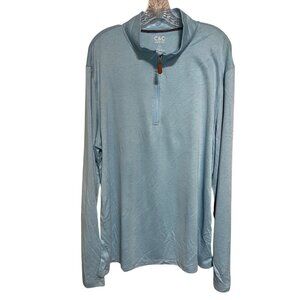 C&C California Blue Long Sleeve 1/4 Zip Pullover Shirt Mens XLT Modal Blend